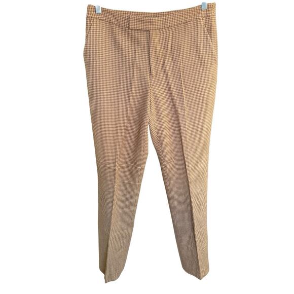 Vtg Lauren Ralph Lauren Wool Angora Herringbone Tan Straight Leg Pants Women 8 - Picture 1 of 9